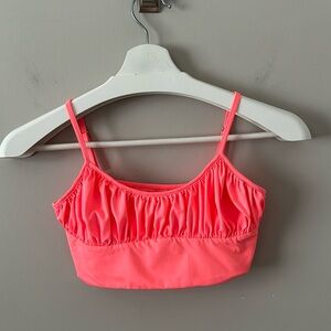 Oh Polly Coral Spaghetti Strap Crop Top
